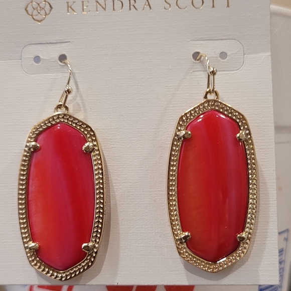 Kendra Scott Red Mother of Pearl Elle Earrings - Picture 8 of 16